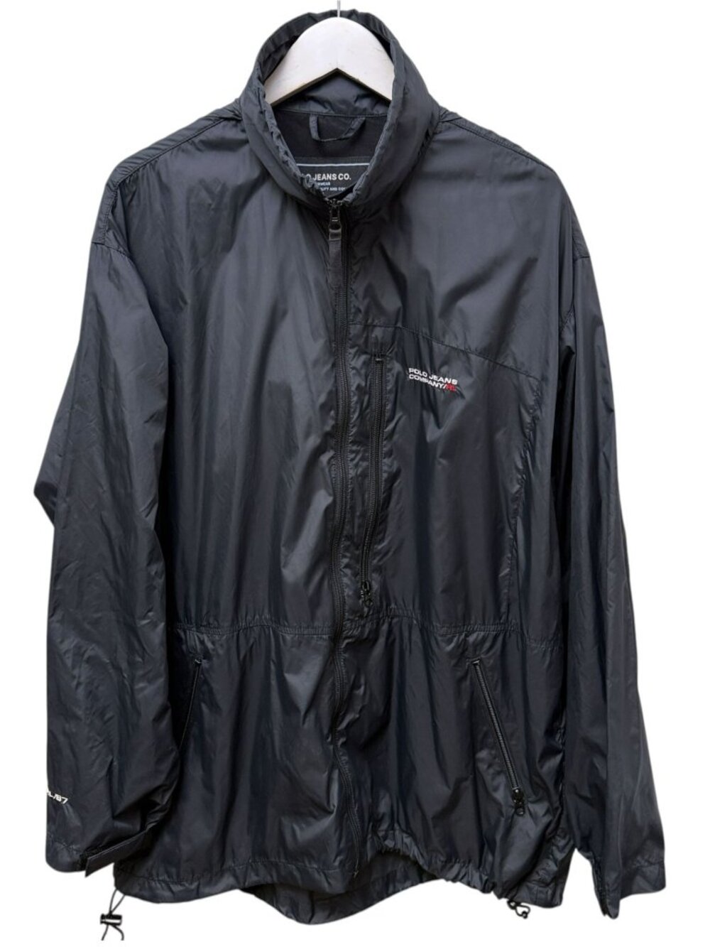 POLO RALPH LAUREN JEANS CO Mens Jacket Large Black Windbreaker Light Coat Logo